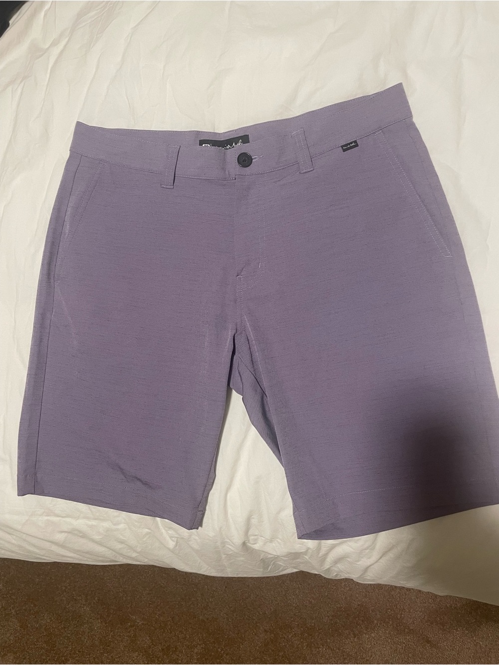 Travis Mathew Men's Lavender Flat Front Performance Shorts
